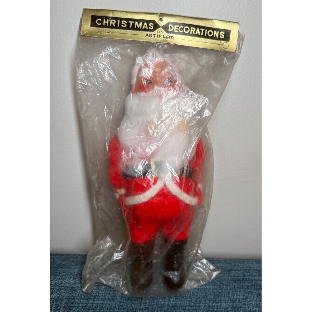 Vintage Artiflor Santa Claus Christmas Decoration Japan Original Package MCM